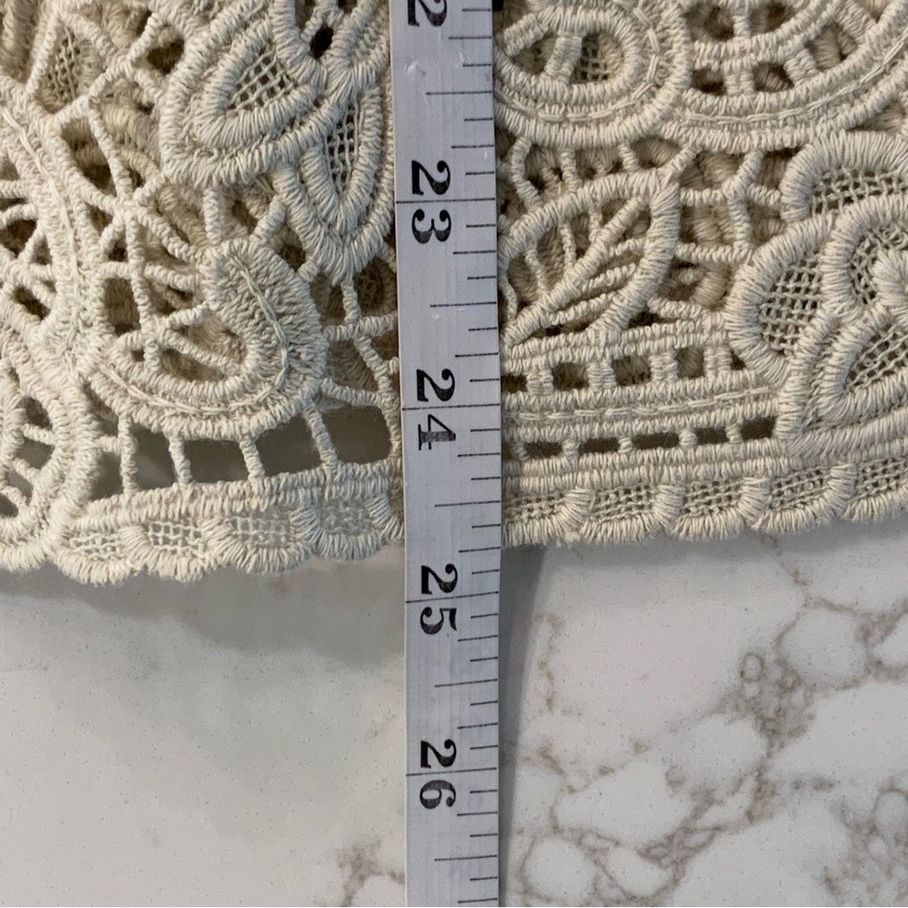 Lafei Nier Ivory Lace Top Womens 3X NWT Crystal Embellished Floral Blouse - Picture 8 of 9